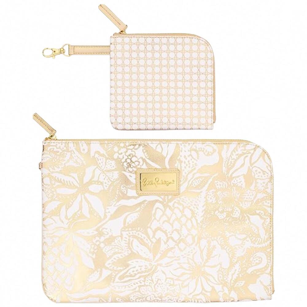 NEW LILLY PULITZER padded tablet sleeve in safari sangria